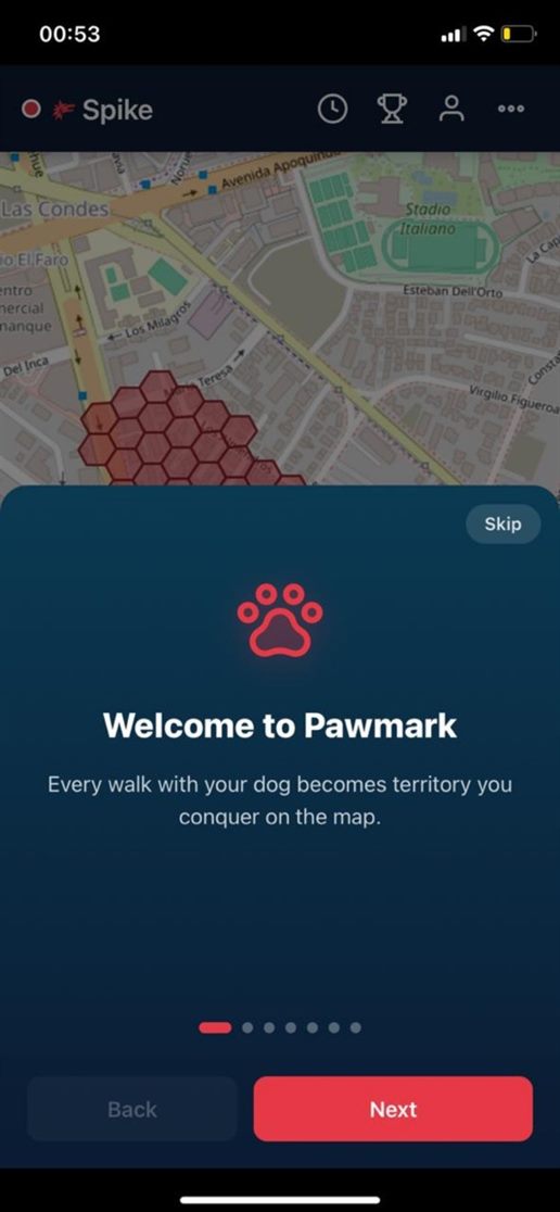 Pawmark: pantalla de bienvenida de la app